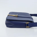 SAINT LAURENT Y Line Shoulder Bag Leather Blue Gold 311214 Auth 172514V-3