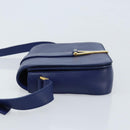 SAINT LAURENT Y Line Shoulder Bag Leather Blue Gold 311214 Auth 172514V-4