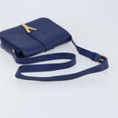 SAINT LAURENT Y Line Shoulder Bag Leather Blue Gold 311214 Auth 172514V-7