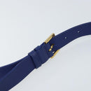 SAINT LAURENT Y Line Shoulder Bag Leather Blue Gold 311214 Auth 172514V-8