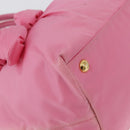 PRADA Hand Bag Nylon Pink Gold Auth 172515A-10