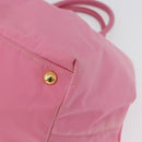 PRADA Hand Bag Nylon Pink Gold Auth 172515A-11