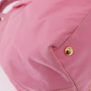 PRADA Hand Bag Nylon Pink Gold Auth 172515A-12