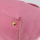 PRADA Hand Bag Nylon Pink Gold Auth 172515A-13