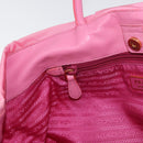 PRADA Hand Bag Nylon Pink Gold Auth 172515A-19