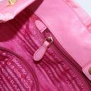 PRADA Hand Bag Nylon Pink Gold Auth 172515A-21