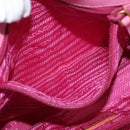 PRADA Hand Bag Nylon Pink Gold Auth 172515A-22