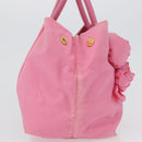 PRADA Hand Bag Nylon Pink Gold Auth 172515A-5