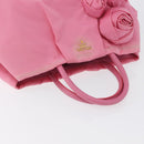 PRADA Hand Bag Nylon Pink Gold Auth 172515A-6