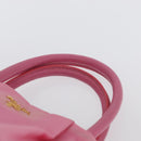 PRADA Hand Bag Nylon Pink Gold Auth 172515A-8