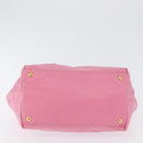 PRADA Hand Bag Nylon Pink Gold Auth 172515A-9