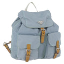 PRADA Backpack Nylon Light Blue Silver Auth 172516-1