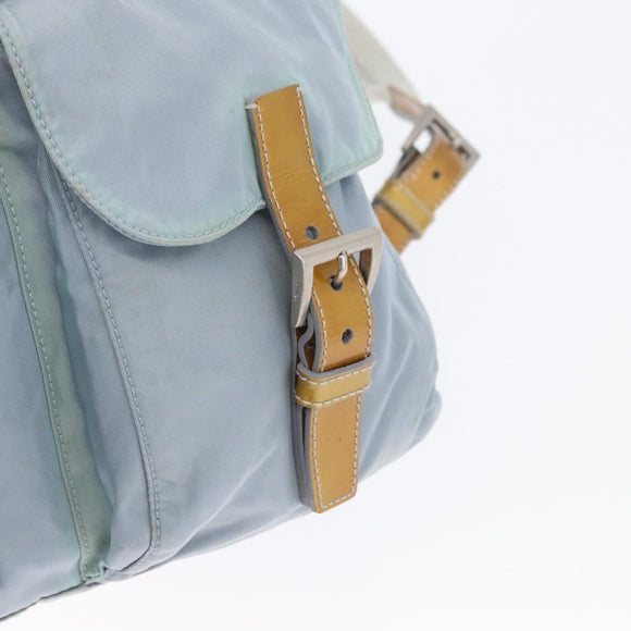 PRADA Backpack Nylon Light Blue Silver Auth 172516