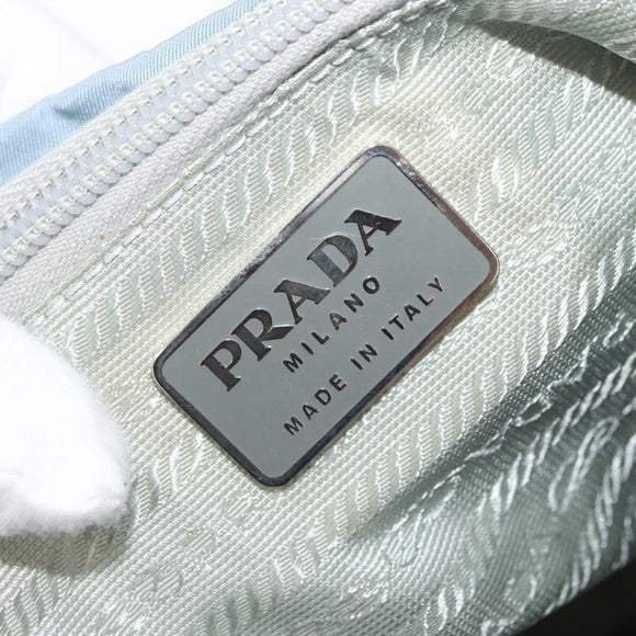 PRADA Backpack Nylon Light Blue Silver Auth 172516