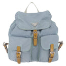 PRADA Backpack Nylon Light Blue Silver Auth 172516-13