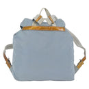 PRADA Backpack Nylon Light Blue Silver Auth 172516-2
