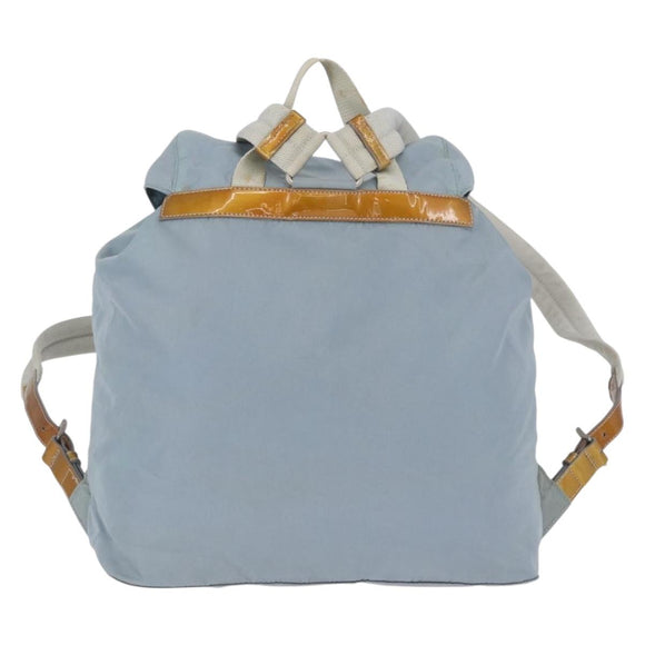 PRADA Backpack Nylon Light Blue Silver Auth 172516
