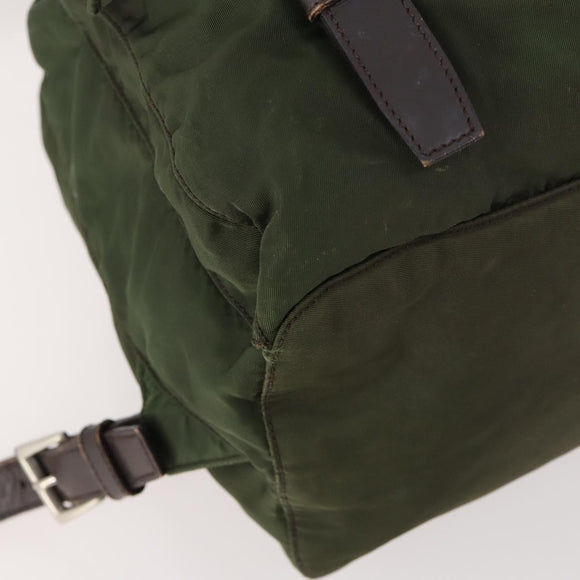 PRADA Backpack Nylon Green Silver Auth 172520