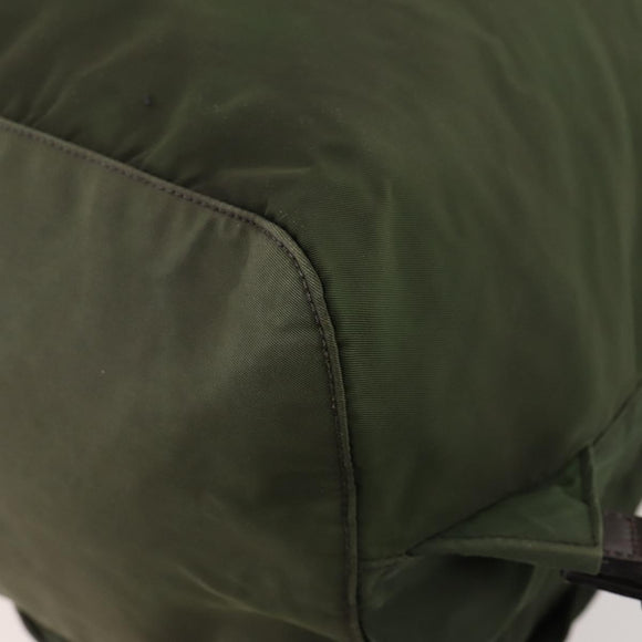 PRADA Backpack Nylon Green Silver Auth 172520