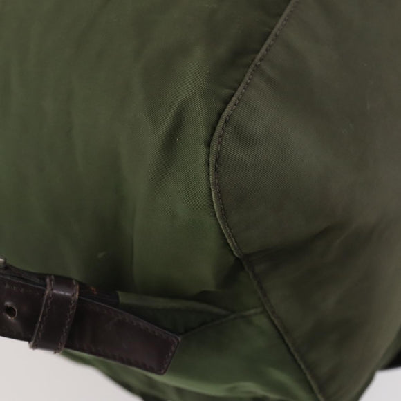 PRADA Backpack Nylon Green Silver Auth 172520