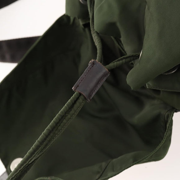 PRADA Backpack Nylon Green Silver Auth 172520
