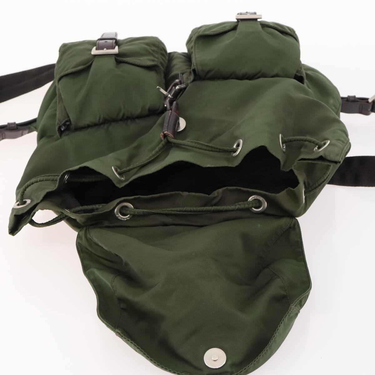 PRADA Rucksack Nylon Grün Silber Auth 172520 | Brand Street 