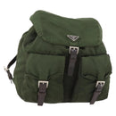 PRADA Backpack Nylon Green Silver Auth 172520-1