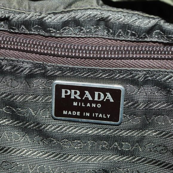 PRADA Backpack Nylon Green Silver Auth 172520