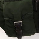PRADA Backpack Nylon Green Silver Auth 172520-25