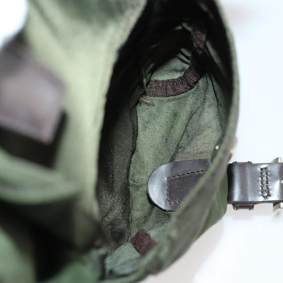 PRADA Backpack Nylon Green Silver Auth 172520