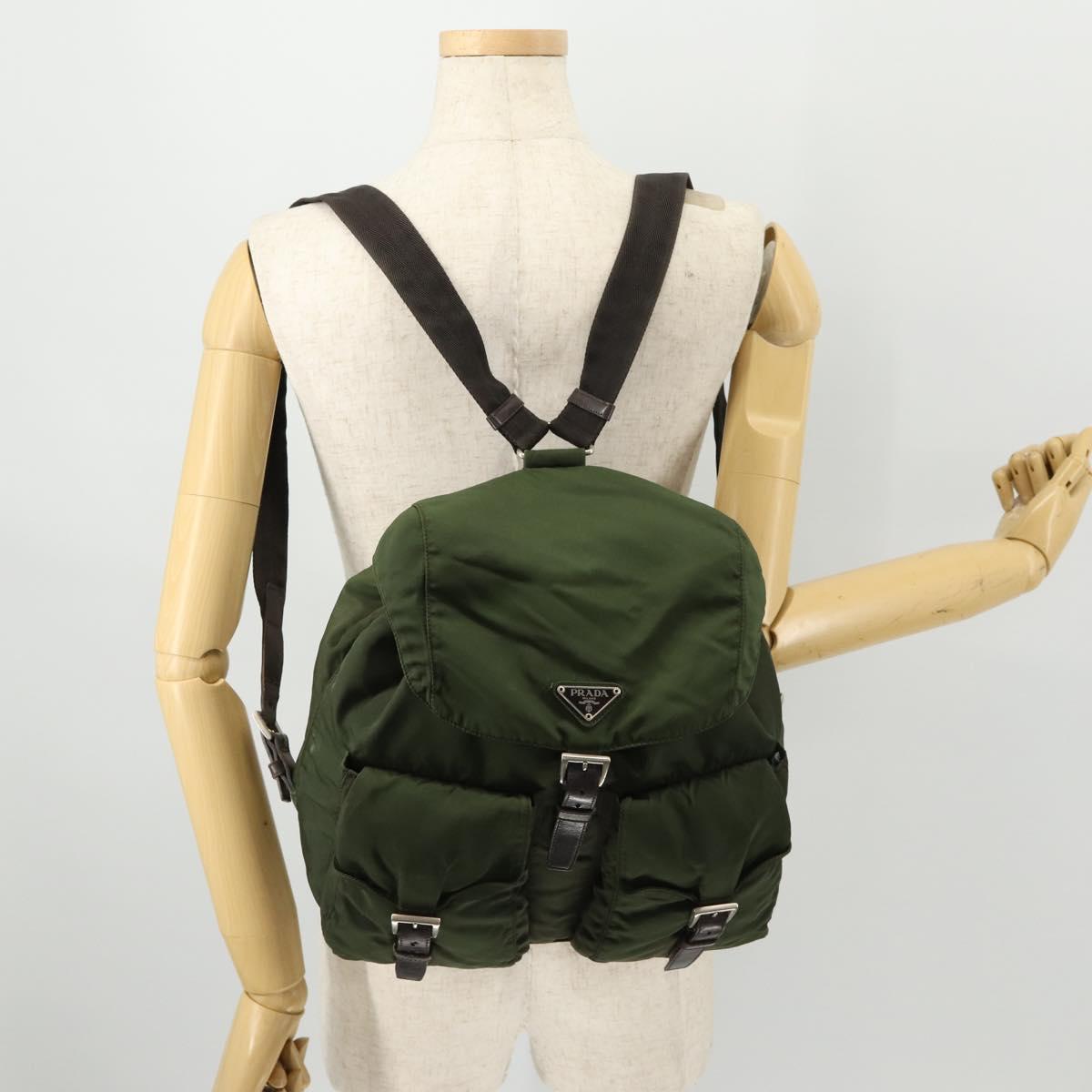 PRADA Backpack Nylon Green Silver Auth 172520 PRADA Rucksack Nylon Grün Silber Auth 172520 | Brand Street  main image 4