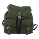 PRADA Backpack Nylon Green Silver Auth 172520-13