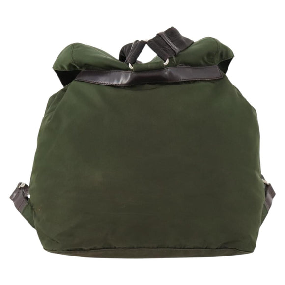 PRADA Backpack Nylon Green Silver Auth 172520