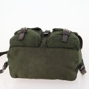 PRADA Backpack Nylon Green Silver Auth 172520-5