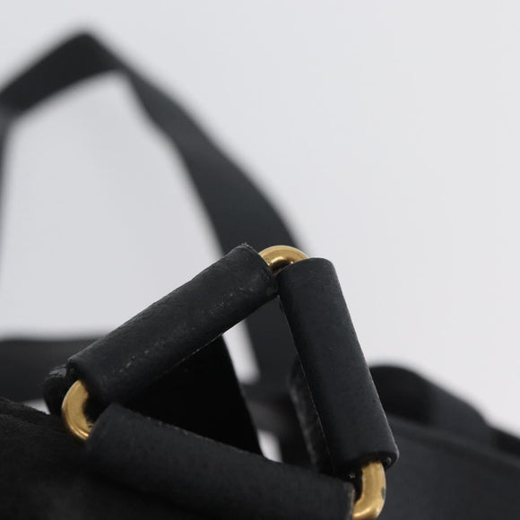GUCCI Bamboo Backpack Suede Leather Black Gold 003 2058 0016 Auth 172522