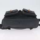 GUCCI Bamboo Backpack Suede Leather Black Gold 003 2058 0016 Auth 172522-13