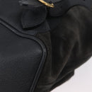 GUCCI Bamboo Backpack Suede Leather Black Gold 003 2058 0016 Auth 172522-17