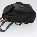 GUCCI Bamboo Backpack Suede Leather Black Gold 003 2058 0016 Auth 172522-5