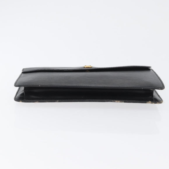 LOUIS VUITTON Epi Montaigne 23 Clutch Bag Black M52662 LV Auth 172524