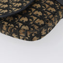 Christian Dior Trotter Canvas Shoulder Bag Navy Gold Auth 172525-9