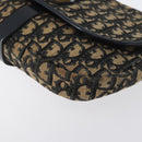 Christian Dior Trotter Canvas Shoulder Bag Navy Gold Auth 172525-15