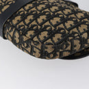 Christian Dior Trotter Canvas Shoulder Bag Navy Gold Auth 172525-17