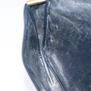 Christian Dior Trotter Canvas Shoulder Bag Navy Gold Auth 172525-20