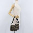 Christian Dior Trotter Canvas Shoulder Bag Navy Gold Auth 172525-21