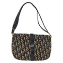 Christian Dior Trotter Canvas Shoulder Bag Navy Gold Auth 172525-2