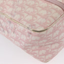Christian Dior Trotter Canvas Chain Romantic Bag PVC Pink Silver Auth 172531-16