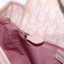 Christian Dior Trotter Canvas Chain Romantic Bag PVC Pink Silver Auth 172531-21