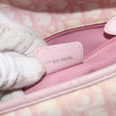 Christian Dior Trotter Canvas Chain Romantic Bag PVC Pink Silver Auth 172531-12