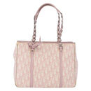 Christian Dior Trotter Canvas Chain Romantic Bag PVC Pink Silver Auth 172531-13