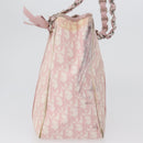 Christian Dior Trotter Canvas Chain Romantic Bag PVC Pink Silver Auth 172531-4